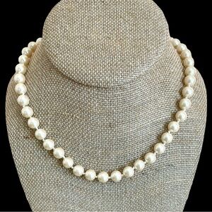 Vintage Monet Faux Pearl Necklace 16” New Old Stock